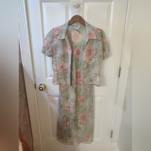Gorgeous Y2K 90's Vintage Floral Dress and Top Set - Picture 10 of 12